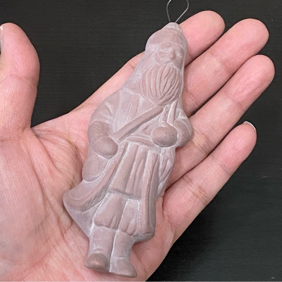 2 French Santa Terracotta 4” Christmas Tree Ornaments - Picture 8 of 11